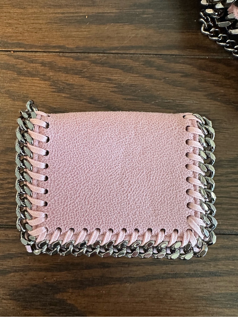 Stella McCartney Falabella Small Flap Wallet Pink Chain Vegan Leather